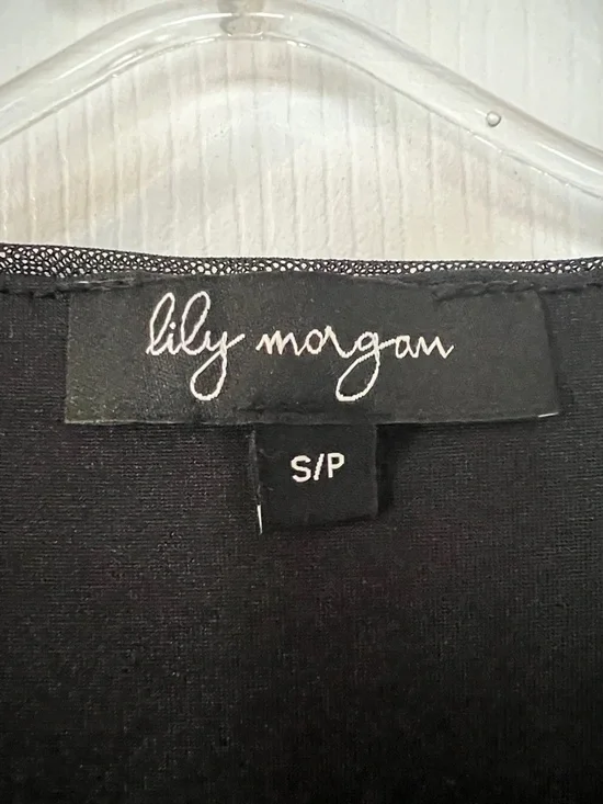 4/$20 Black Chiffon Layered Flutter Sleeve Blouse with Ring Accent - Picture 2 of 4